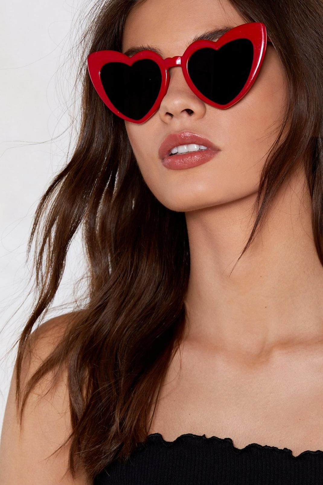 Red Open Your Heart Sunglasses image number 1