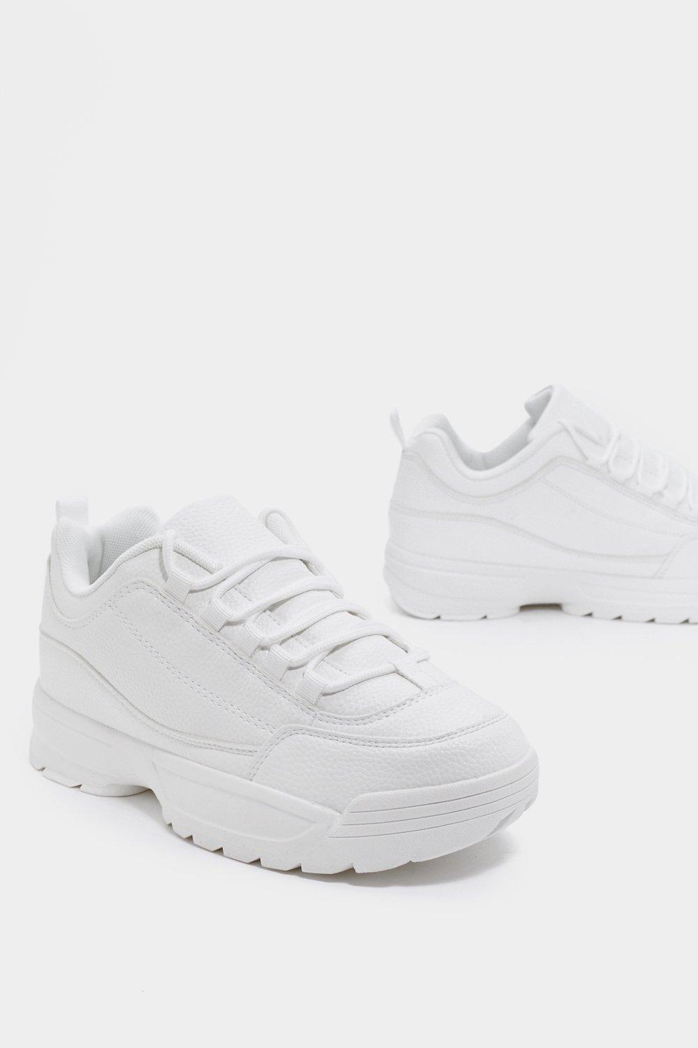 Women's Trainers, White, Chunky & Leather Sneakers