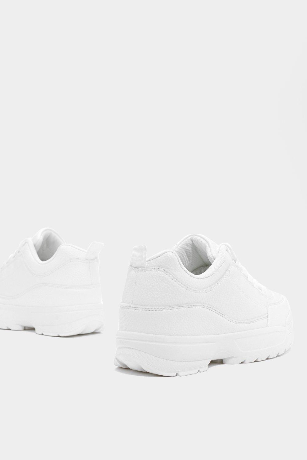 Chunky Faux Leather Trainers