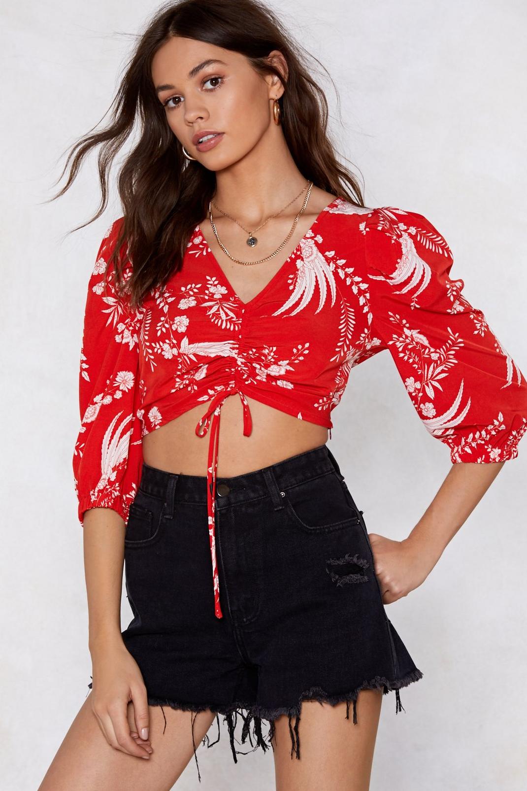 Tropic Like It's Hot Ruched Top | Nasty Gal