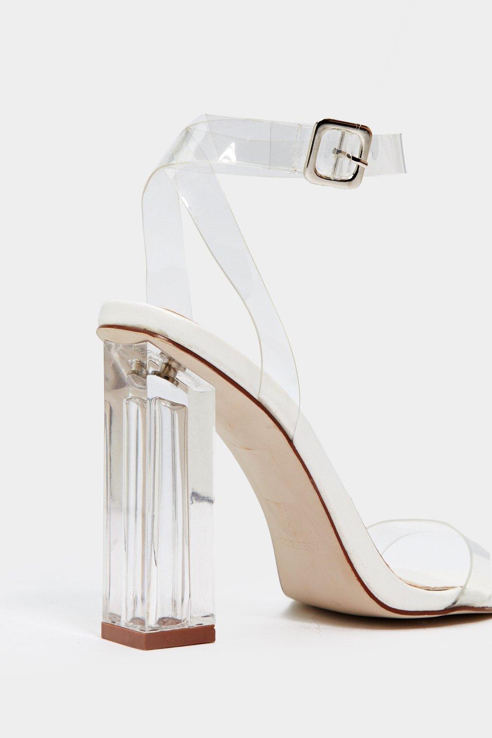 Nasty gal let's sale be clear heel