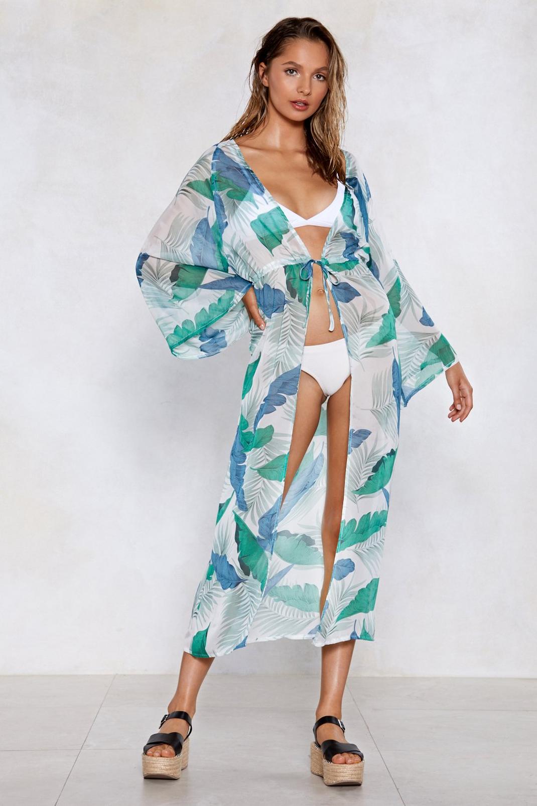 Hey Beach Palm Cover-Up Kimono image number 1