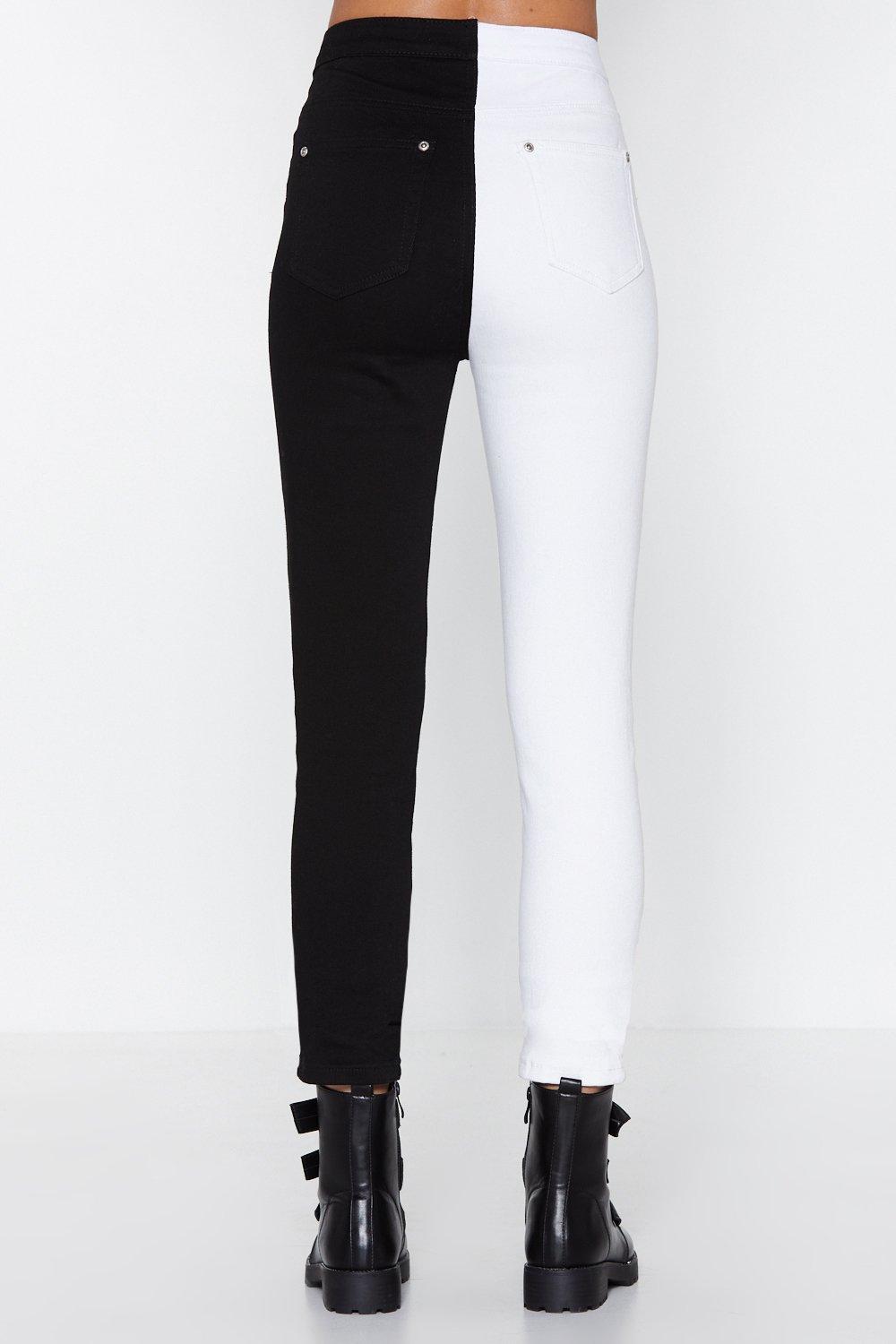 Black and white jeans hot sale womens