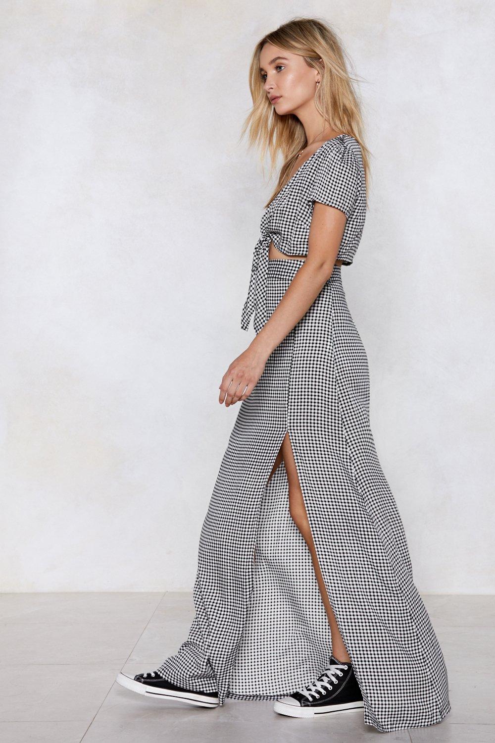 Gingham Maxi Skirt Co ord Nasty Gal