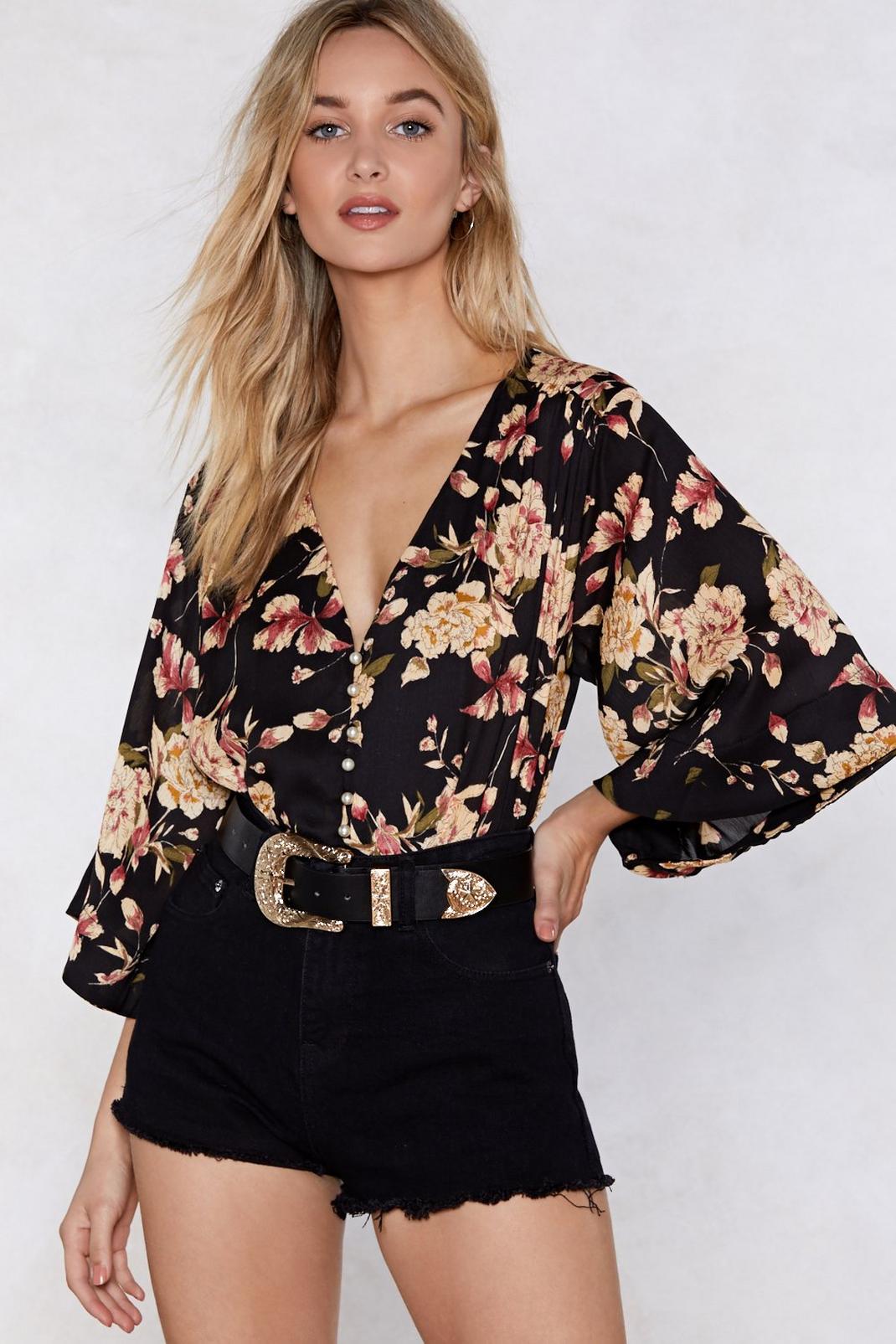 Don't Grow Anywhere Floral Bodysuit image number 1