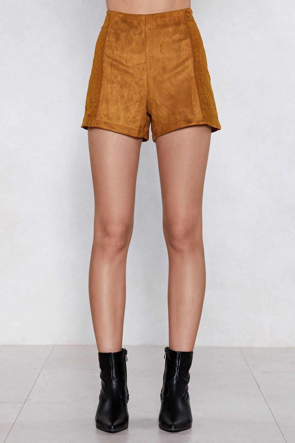 High waisted best sale suede shorts