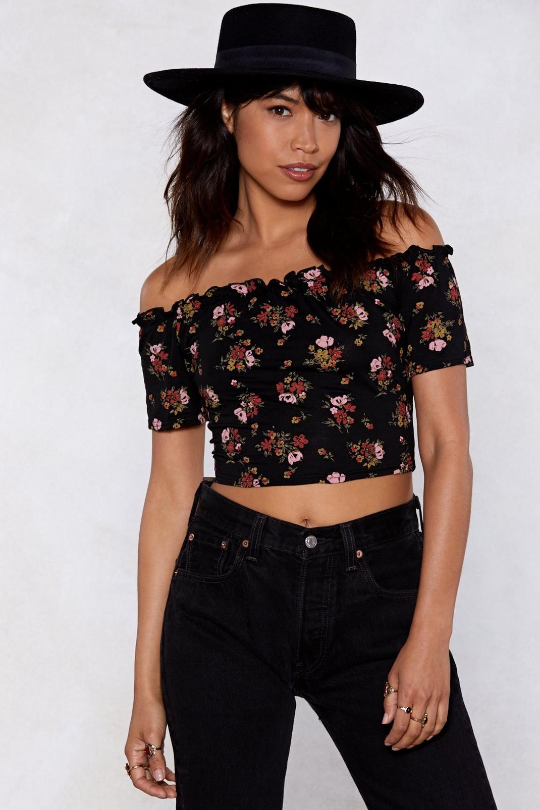 What Are You Waiting For Floral Crop Top image number 1