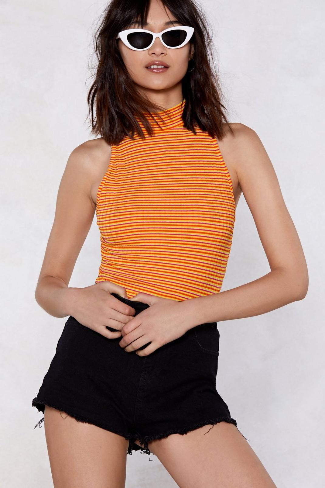 You're On the Tight Lines Striped Crop Top image number 1