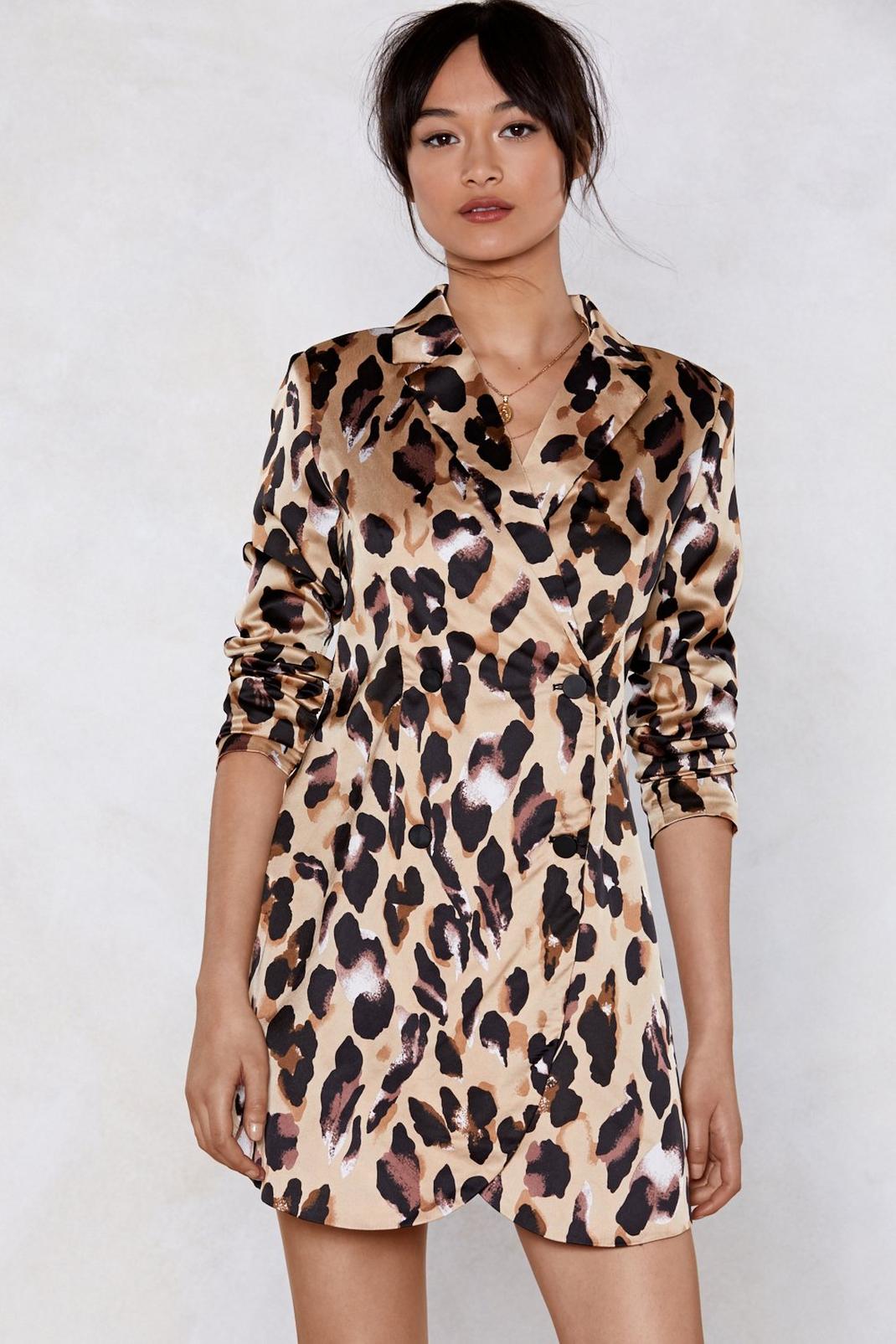 Sand So Fierce Leopard Blazer Dress image number 1