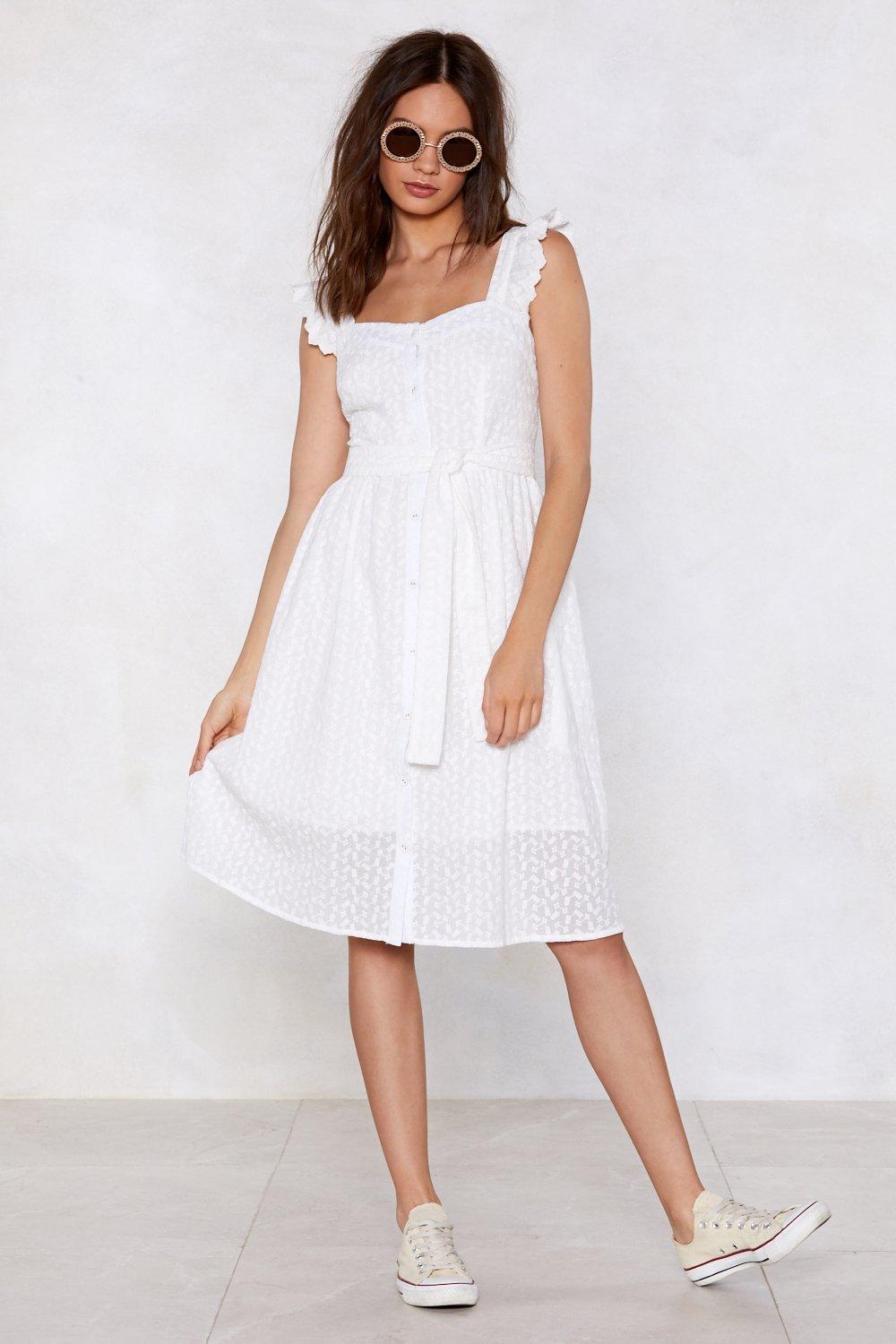 next white broderie dress