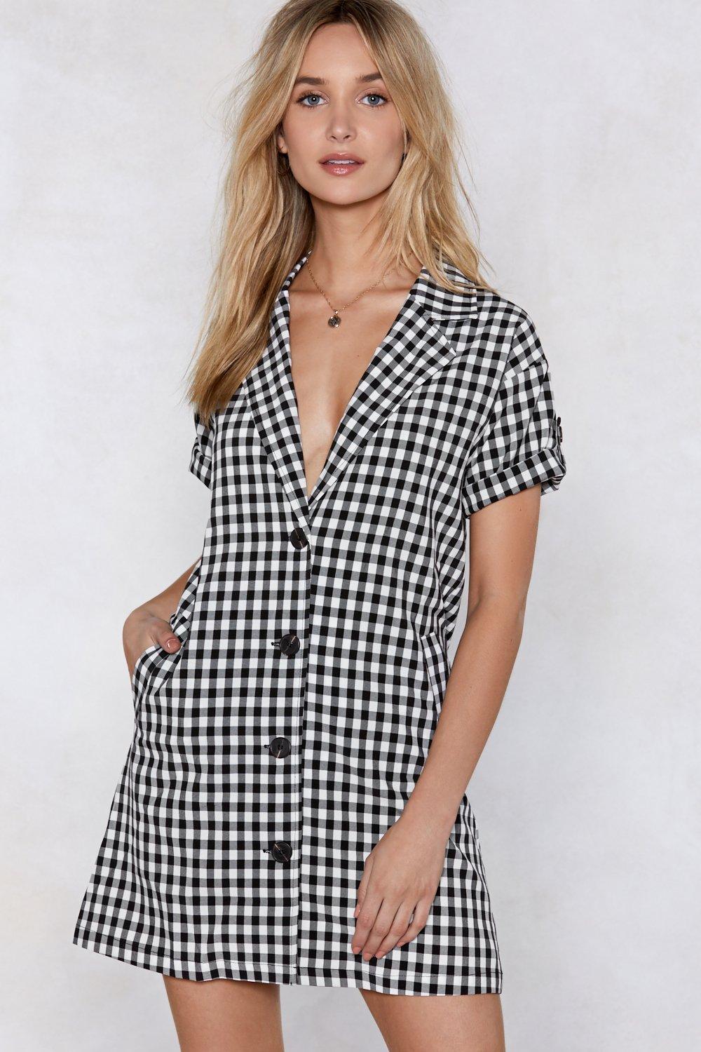 See If I Square Gingham Dress Nasty Gal