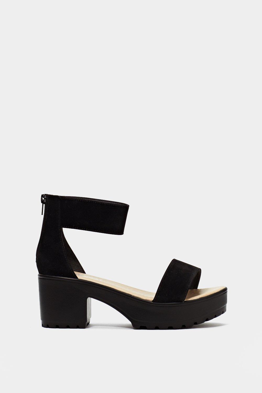 black suede block heel sandals