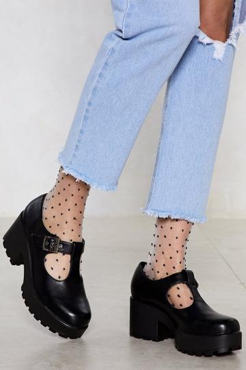 Head T-the-Bar Chunky Cleated Mary Jane Shoes black