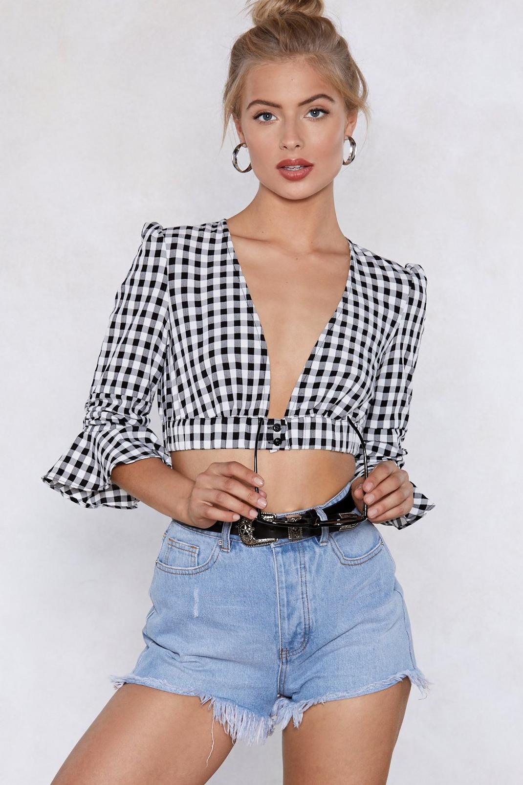Be There Gingham Crop Top image number 1