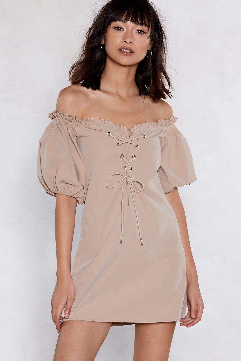 nasty gal off the shoulder dress