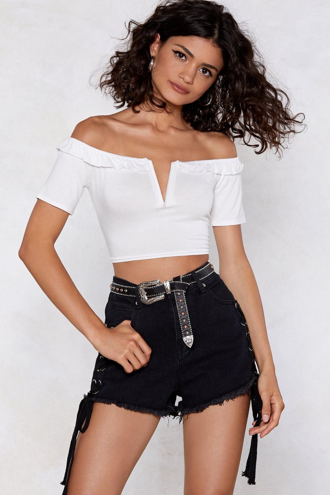 Doing It for the Frill Crop Top image number 1