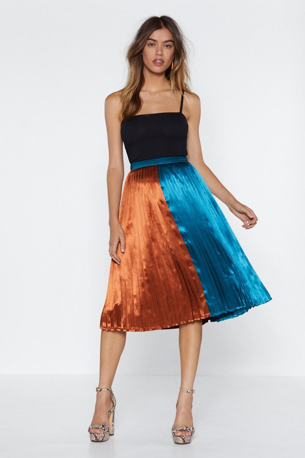 Going Fifty Fifty Midi Skirt image number 1