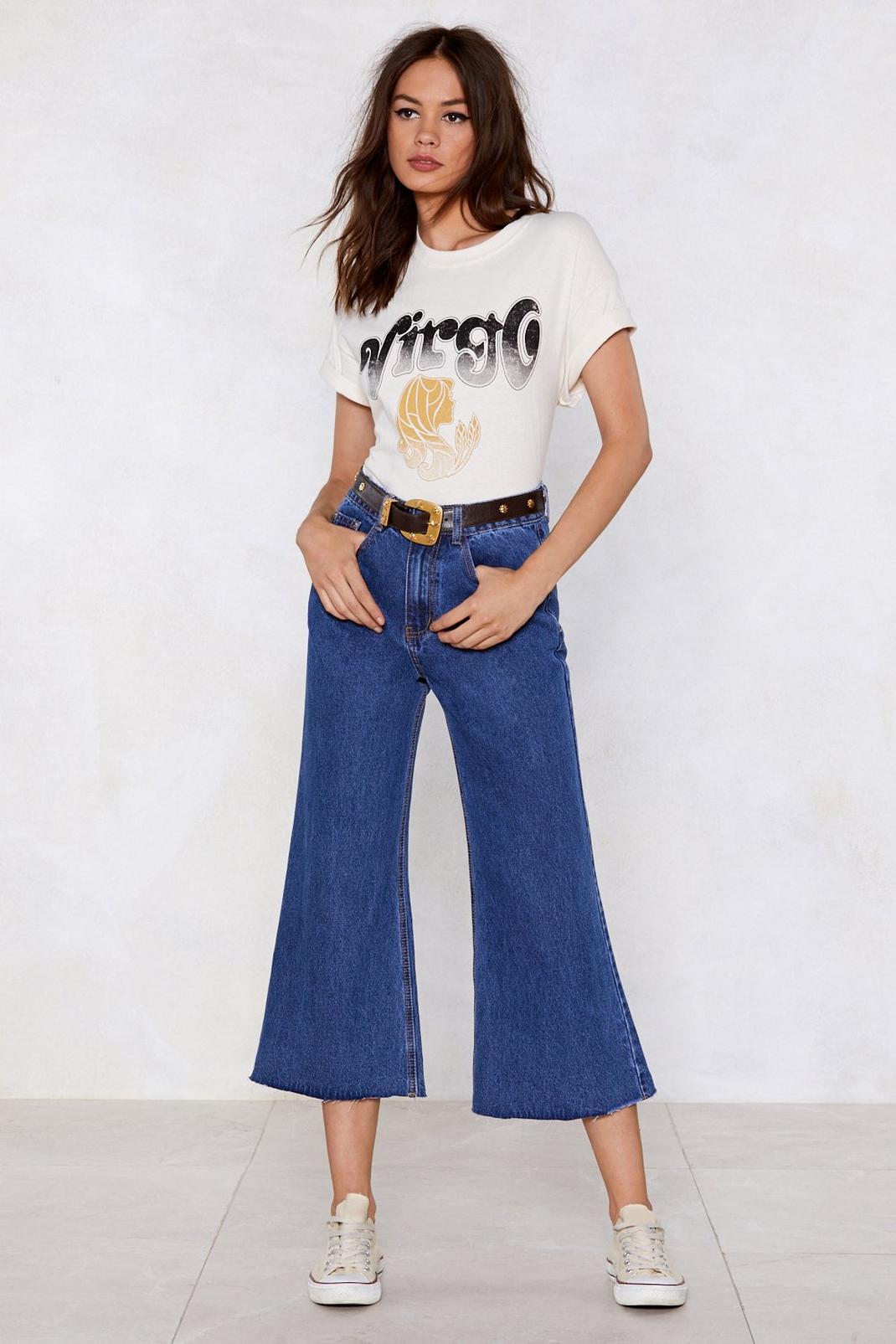 Cropped in Your Tracks Wide-Leg Jeans image number 1