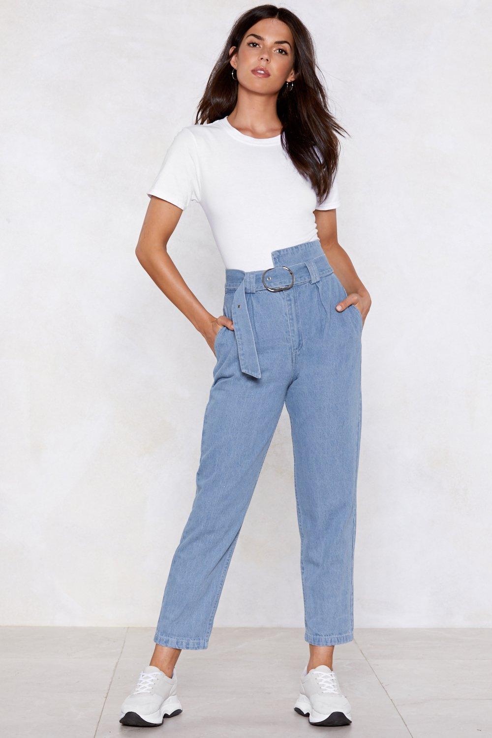 mom jeans tie waist