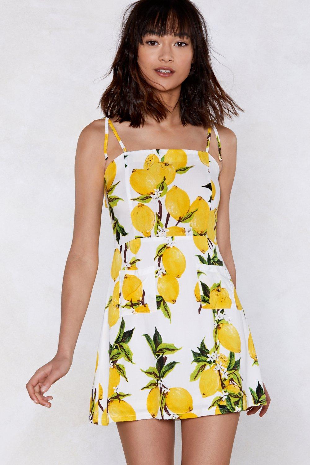 lemon print dress