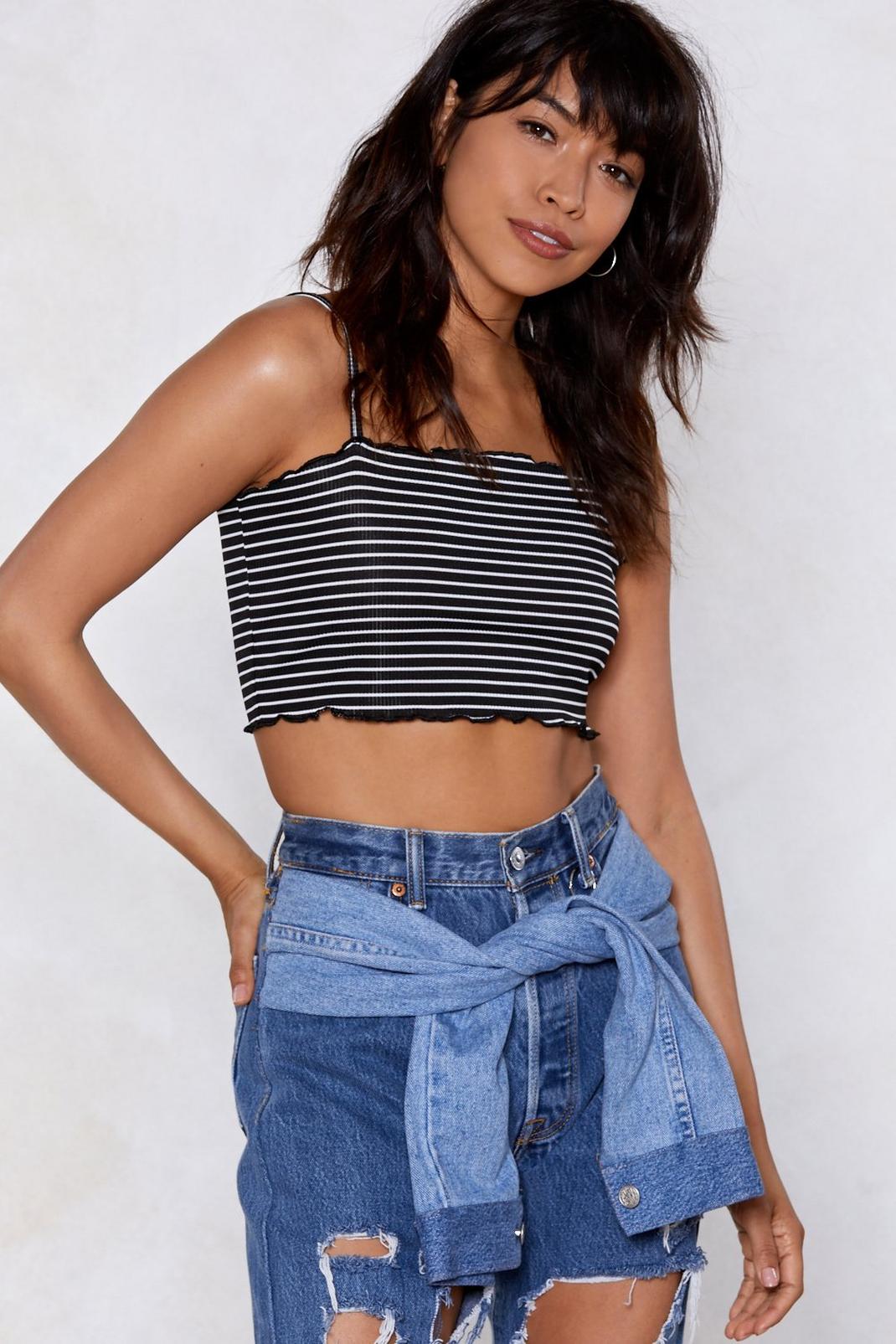 Get the Facts Stripe Crop Top image number 1