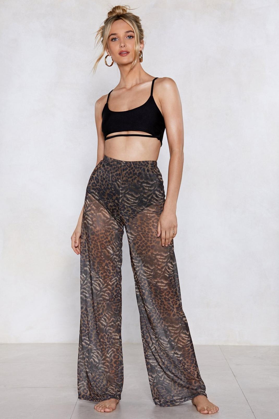Cause a Purr Leopard Cover-Up Pants image number 1