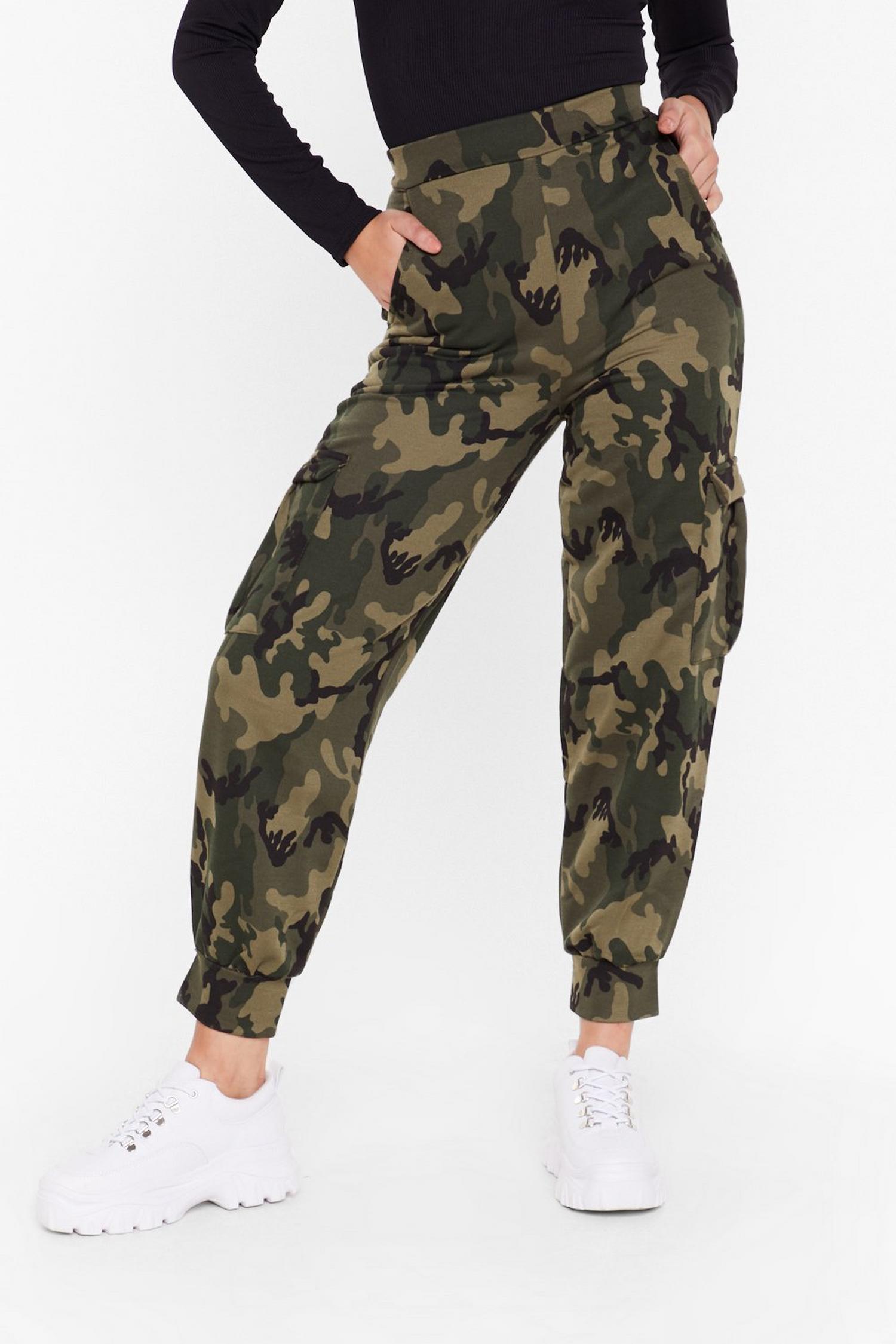 March On Camo High-Waisted Joggers | Nasty Gal