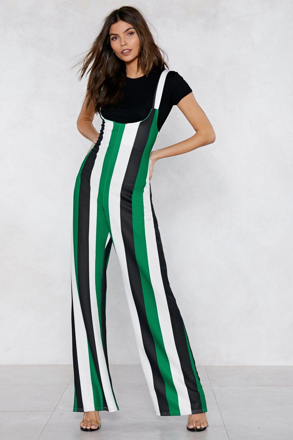 green striped jumpsuit