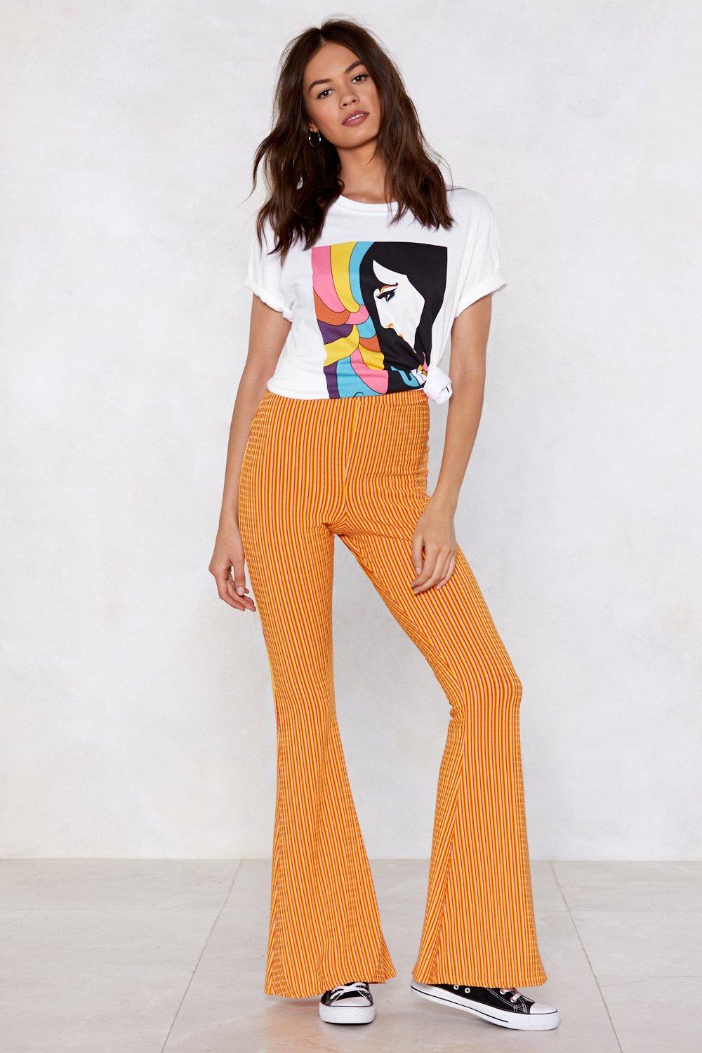 flare striped pants