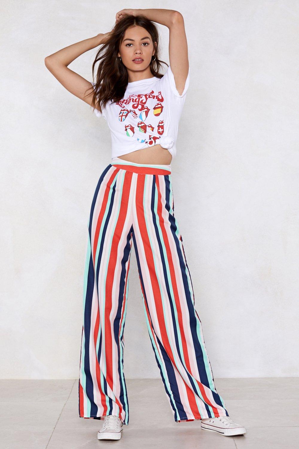 striped summer trousers
