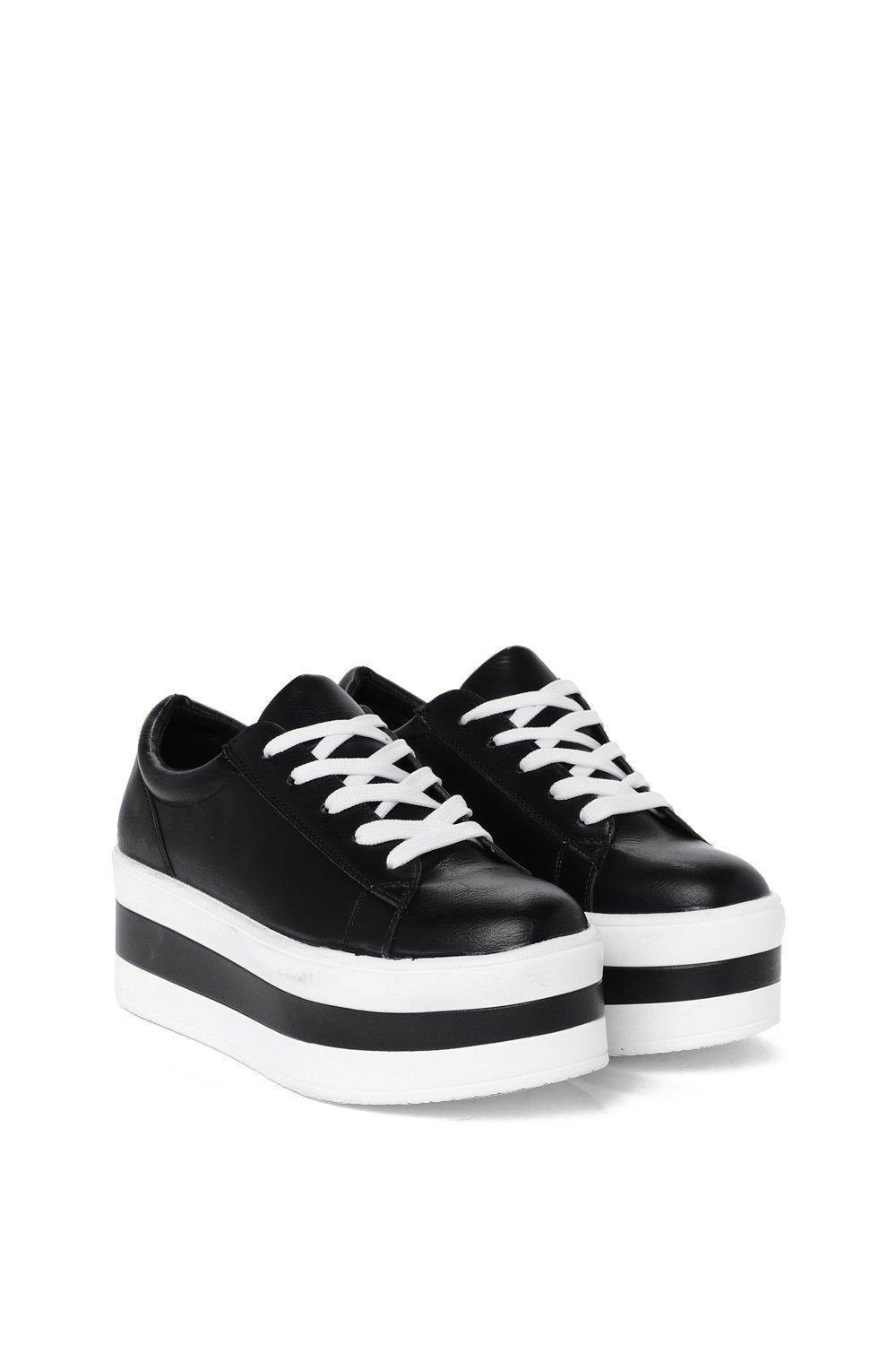 Striped sales platform sneakers