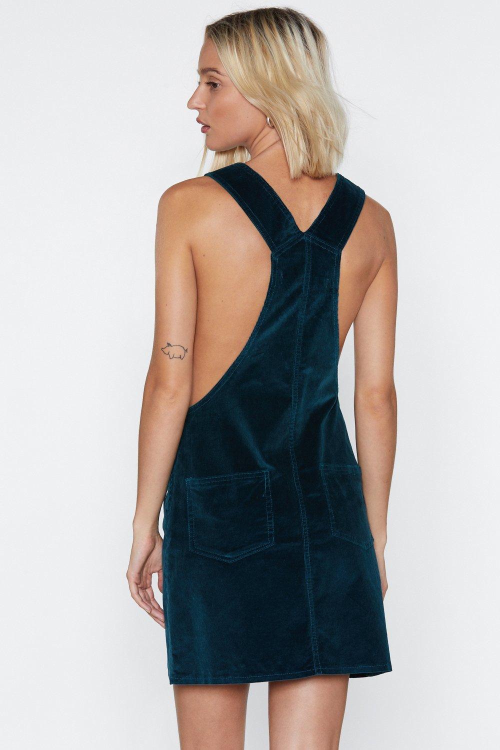 Hitting All the Right Notes Cord Pinafore Dress Nasty Gal