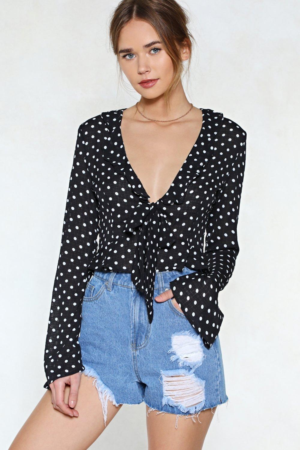 nasty gal polka dot top