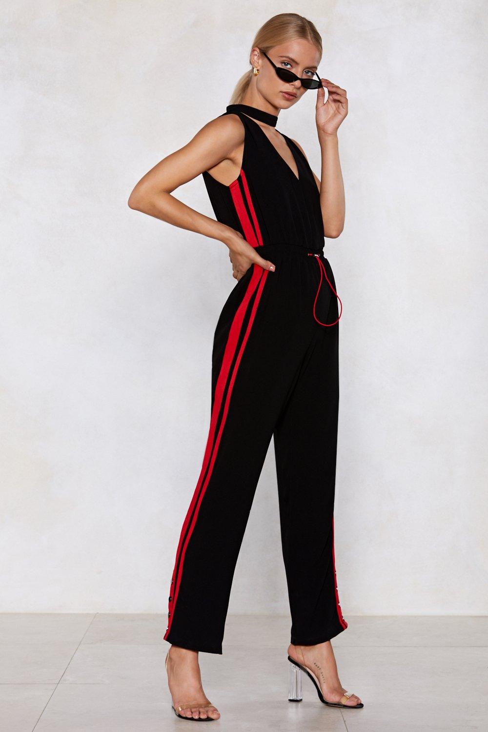 black striped jumpsuit