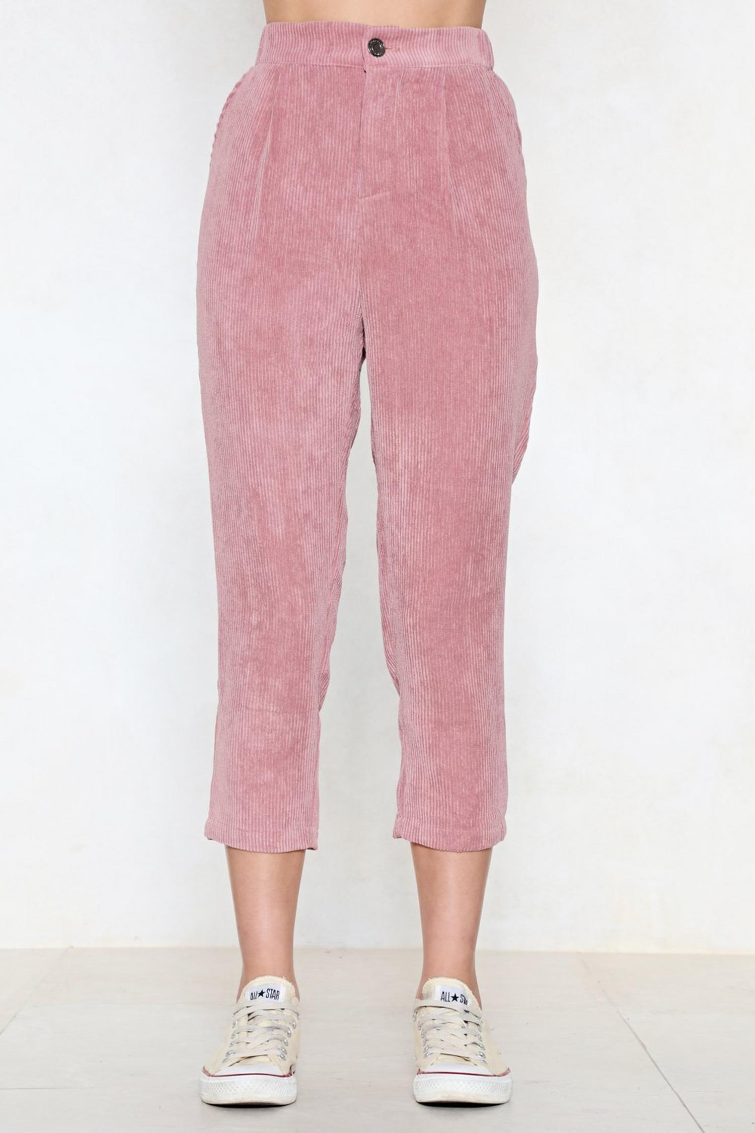 Pink Before You Act Corduroy Pants | Nasty Gal