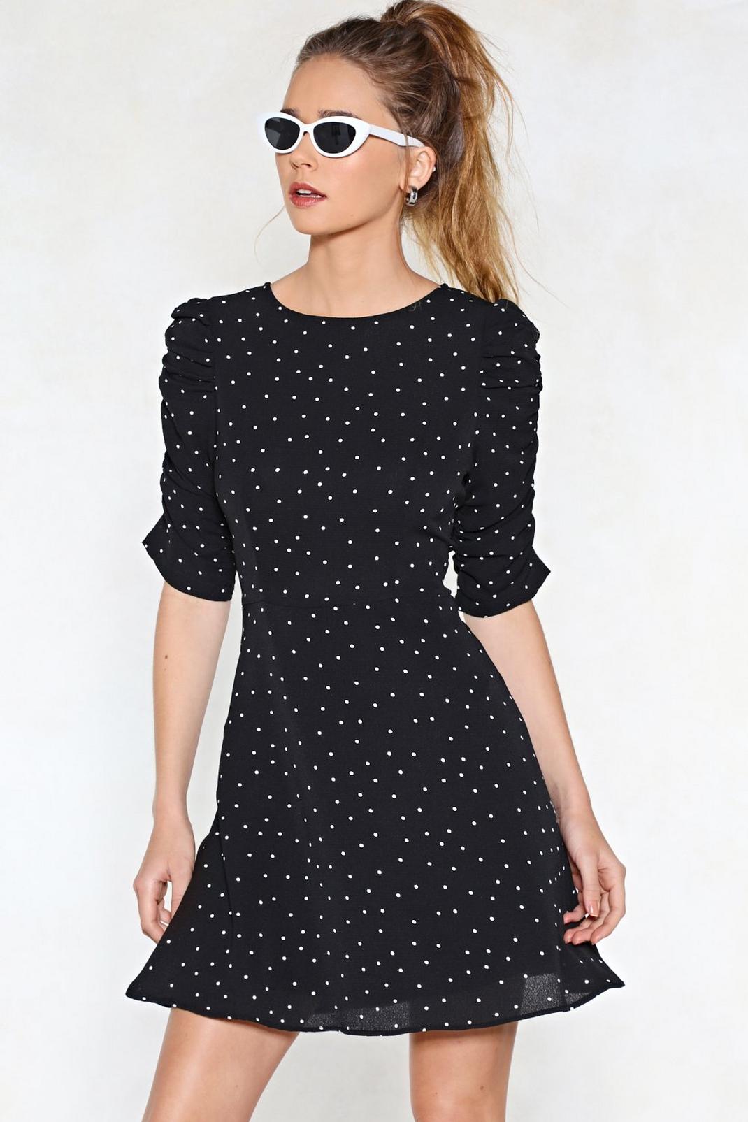 What's Your Ruche Hun Polka Dot Dress image number 1