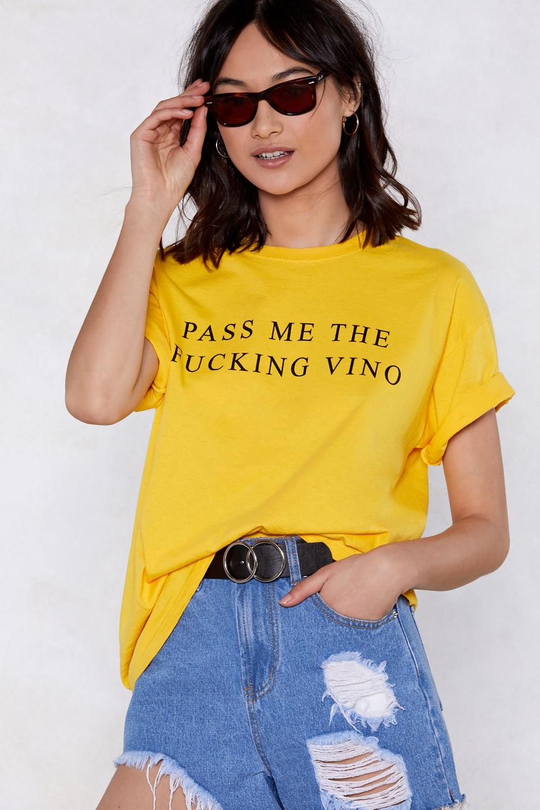 Pass Me the Fucking Vino Relaxed Tee image number 1