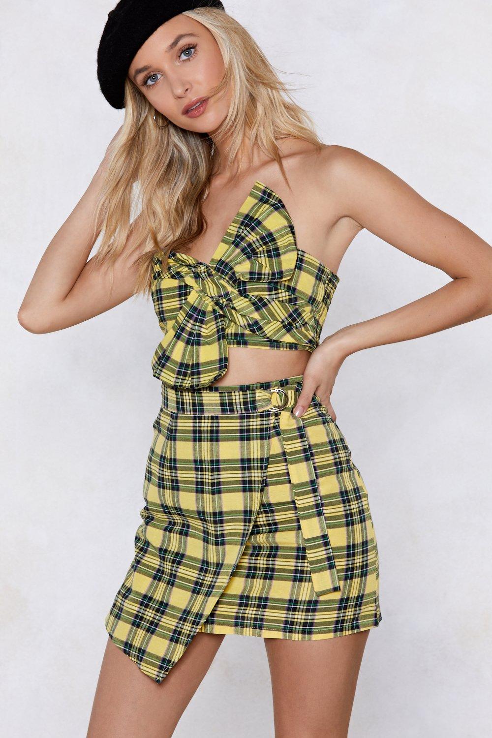 yellow tartan top