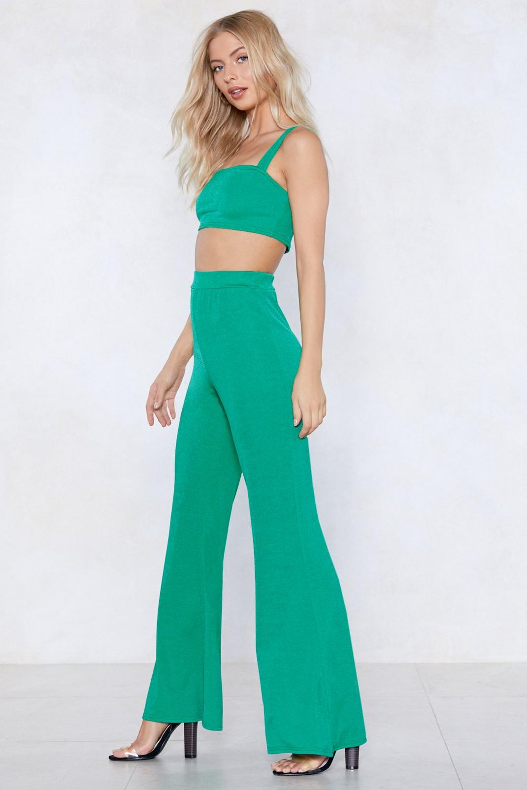 In Good Company Crop Top and Flare Pants Set | Nasty Gal