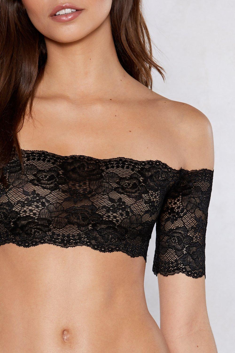 Off shoulder best sale with bralette