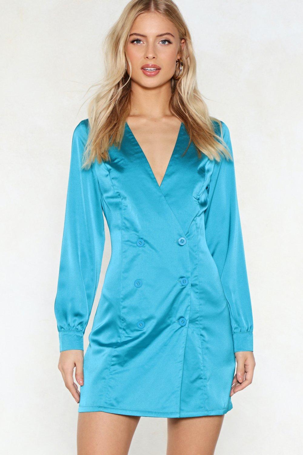 nasty gal green blazer dress