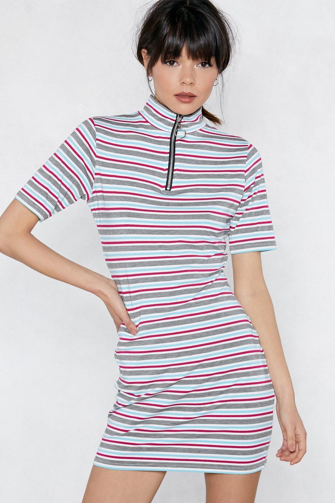 O Baby Baby Striped Dress, White image number 1