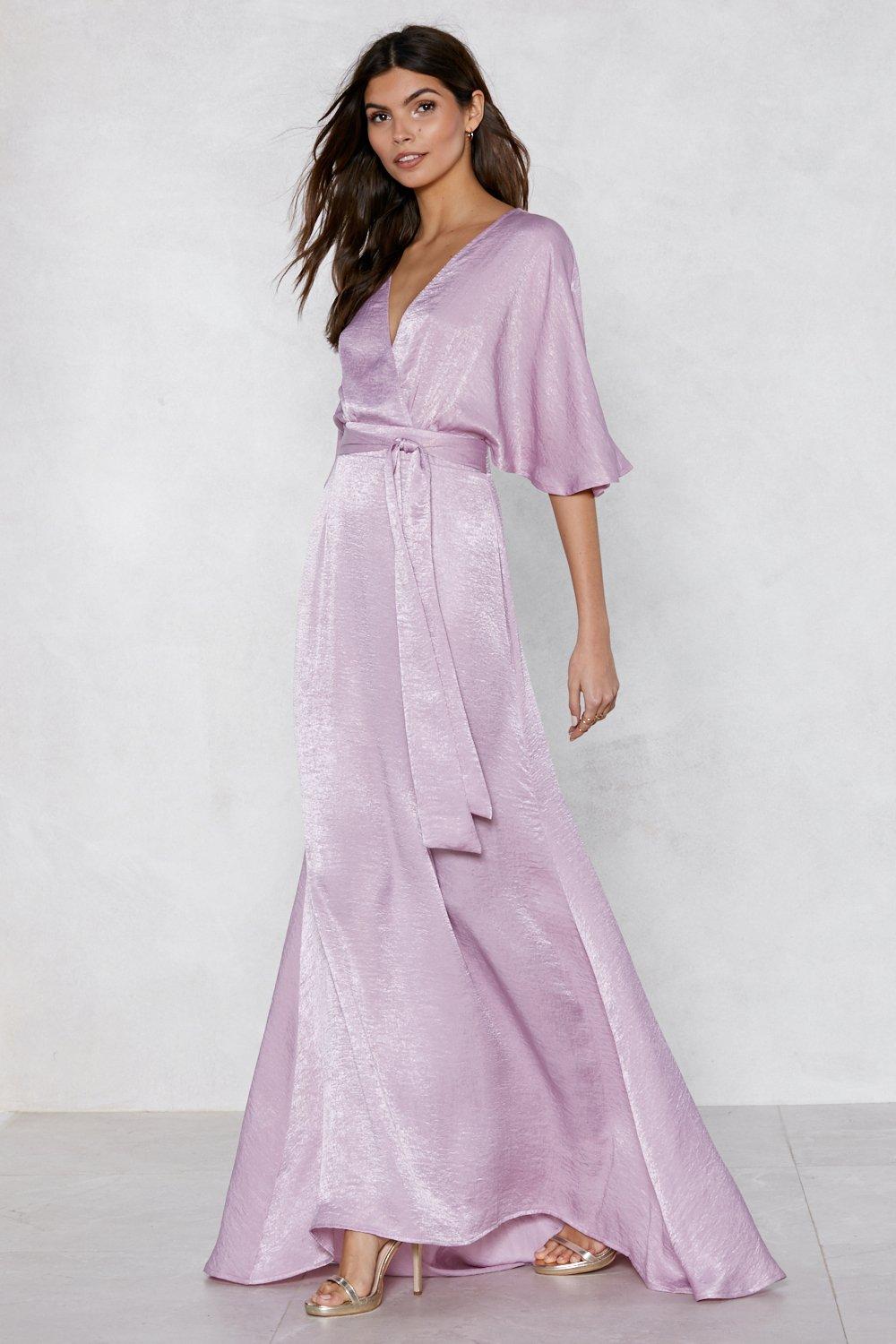 lilac maxi dress with sleeves