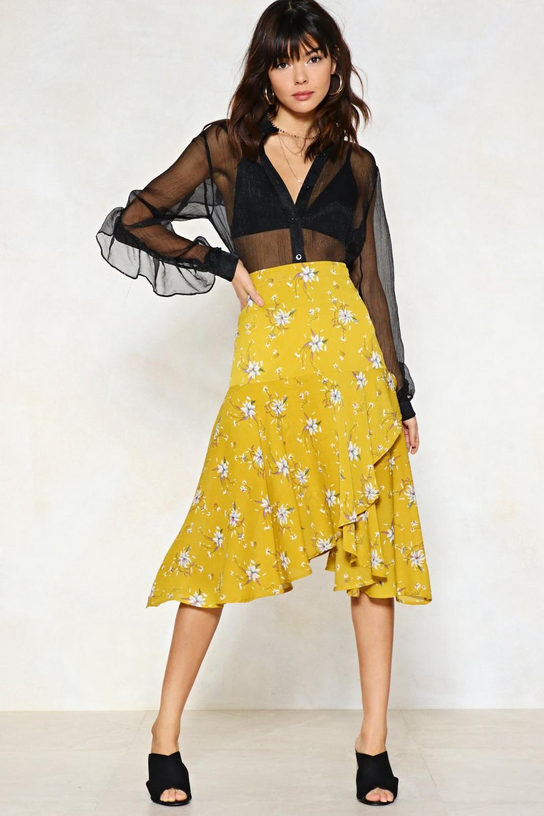 You're My Bud Floral Midi Skirt image number 1