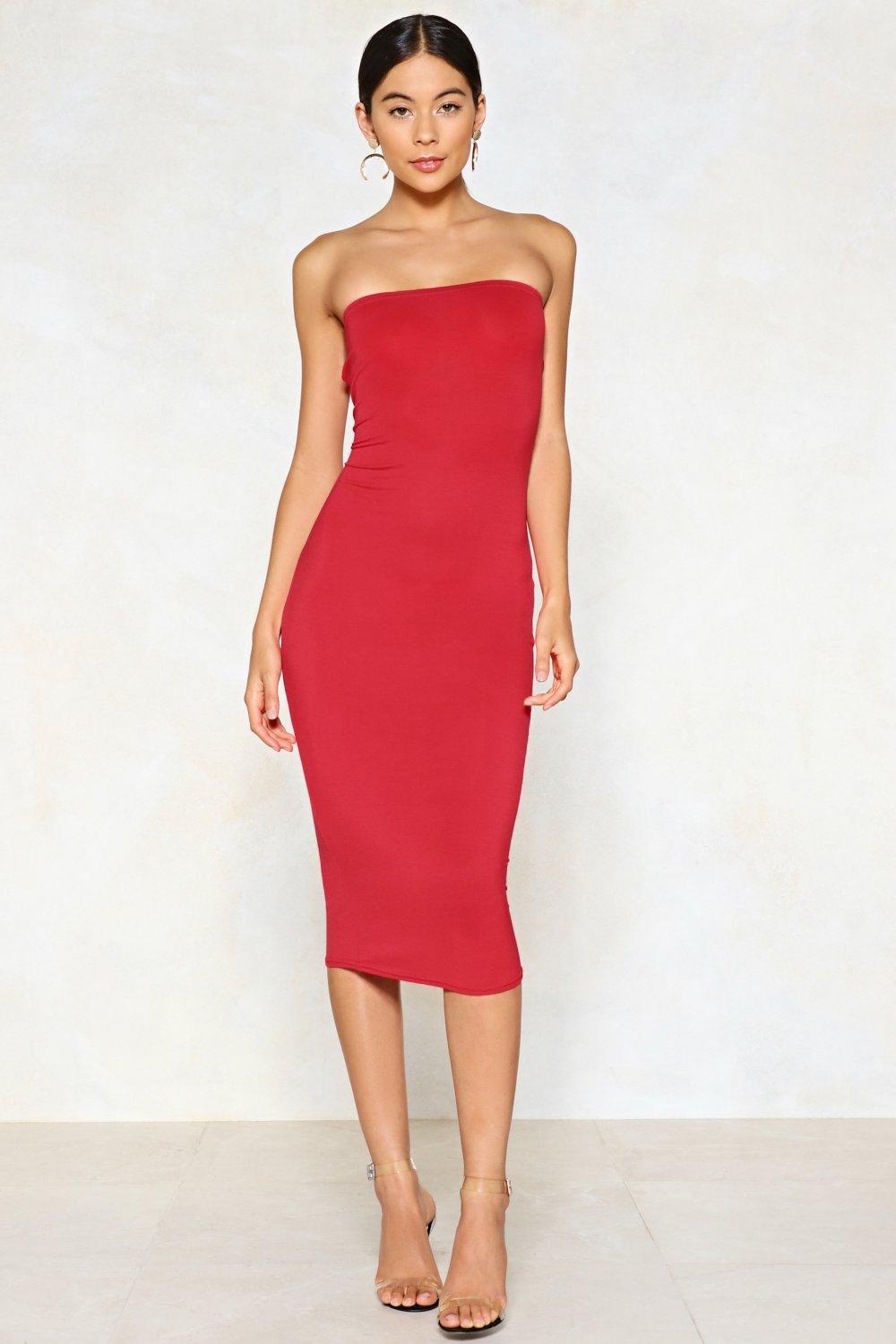 strapless jersey dress