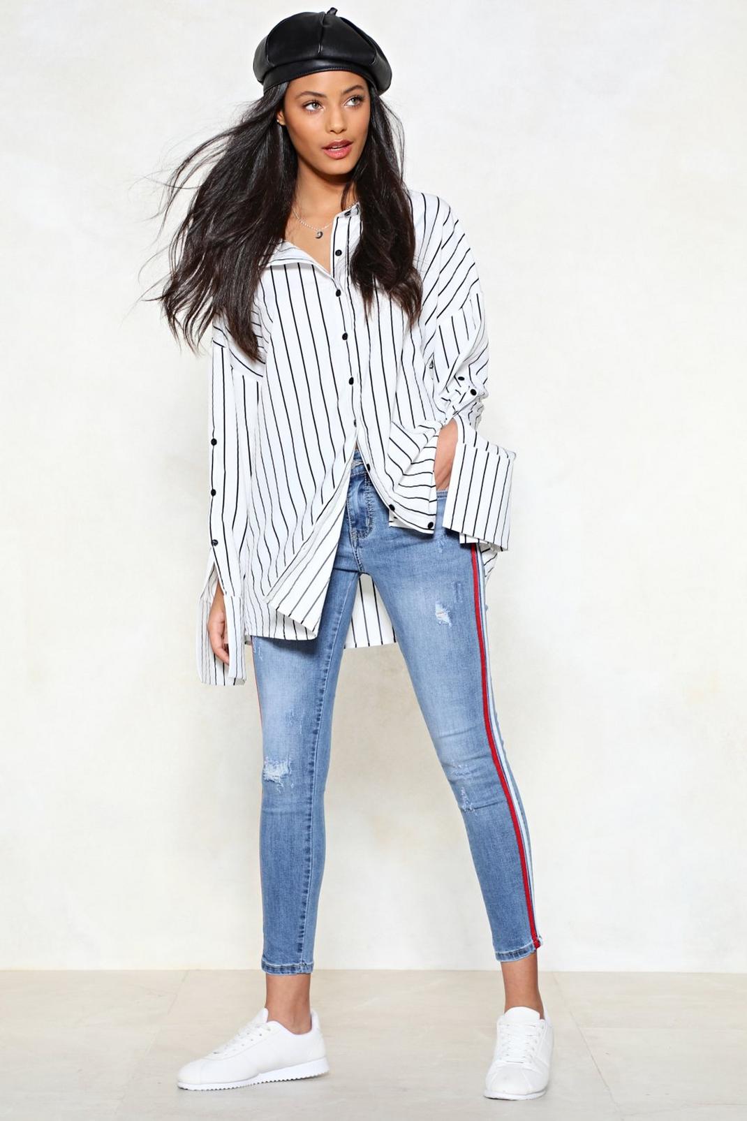 Stripe By My Side Skinny Jeans image number 1