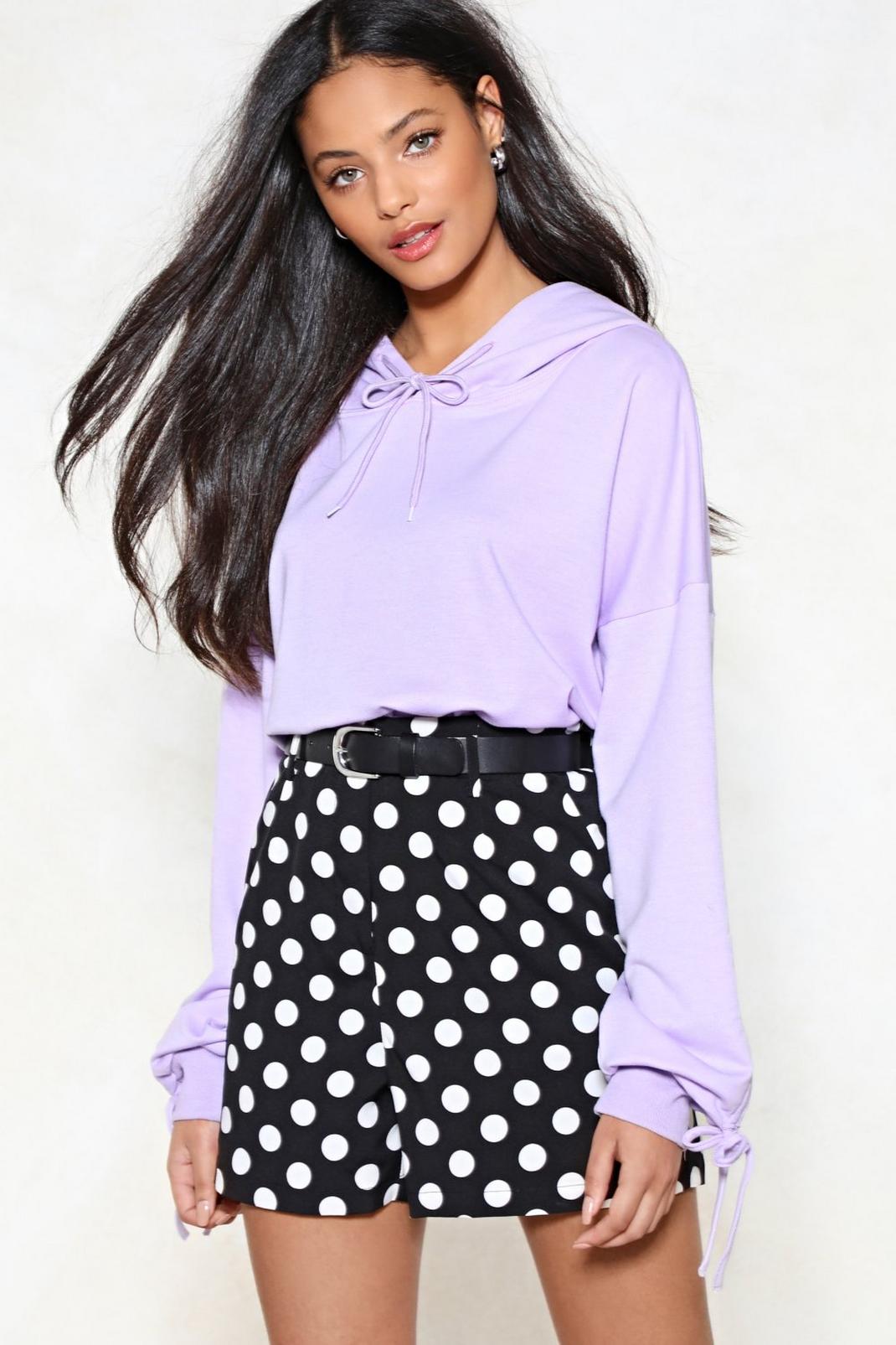 Put It to the Test Ruched Hoodie, Lilac image number 1