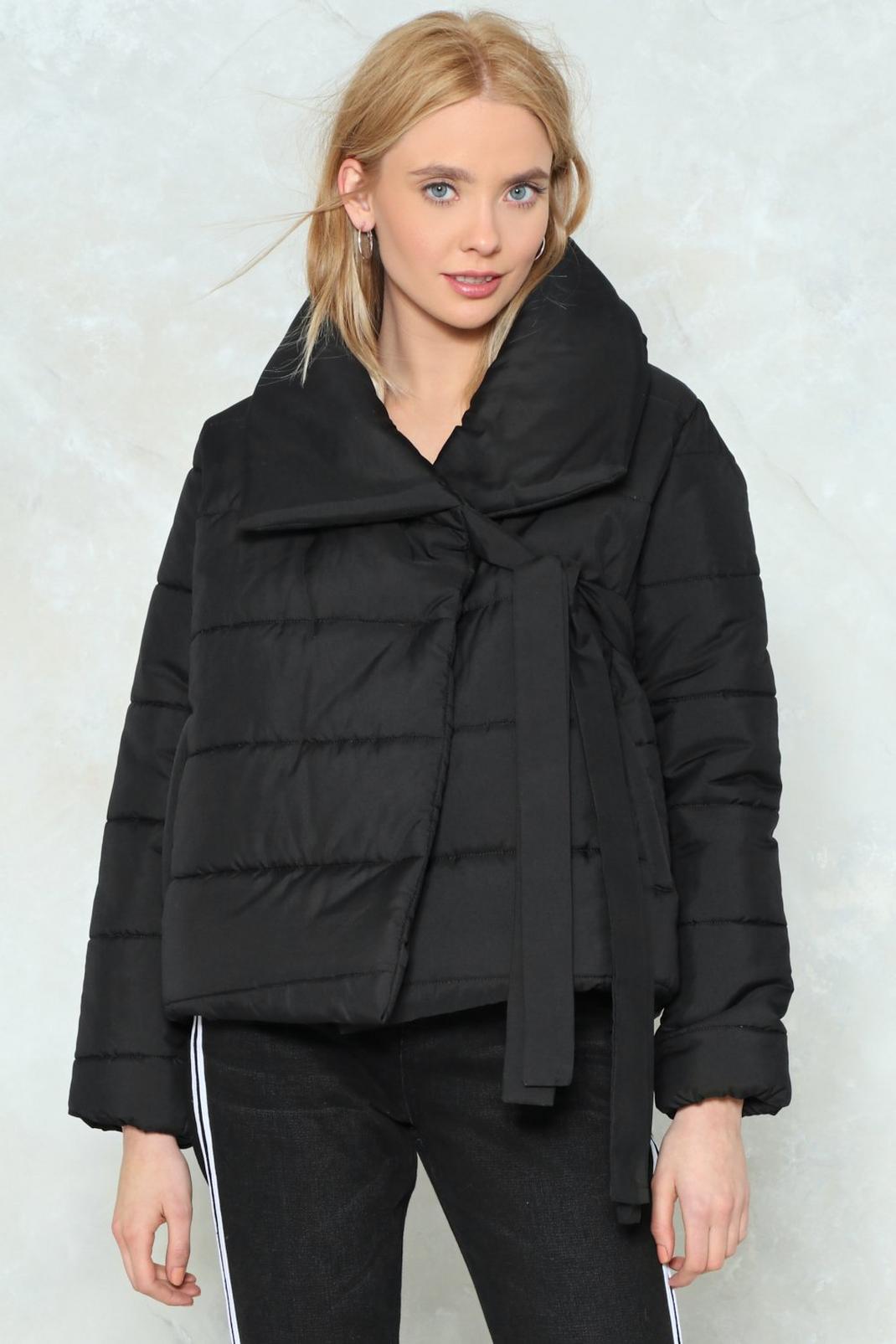 Black Quilt While the Going is Good Padded Jacket image number 1