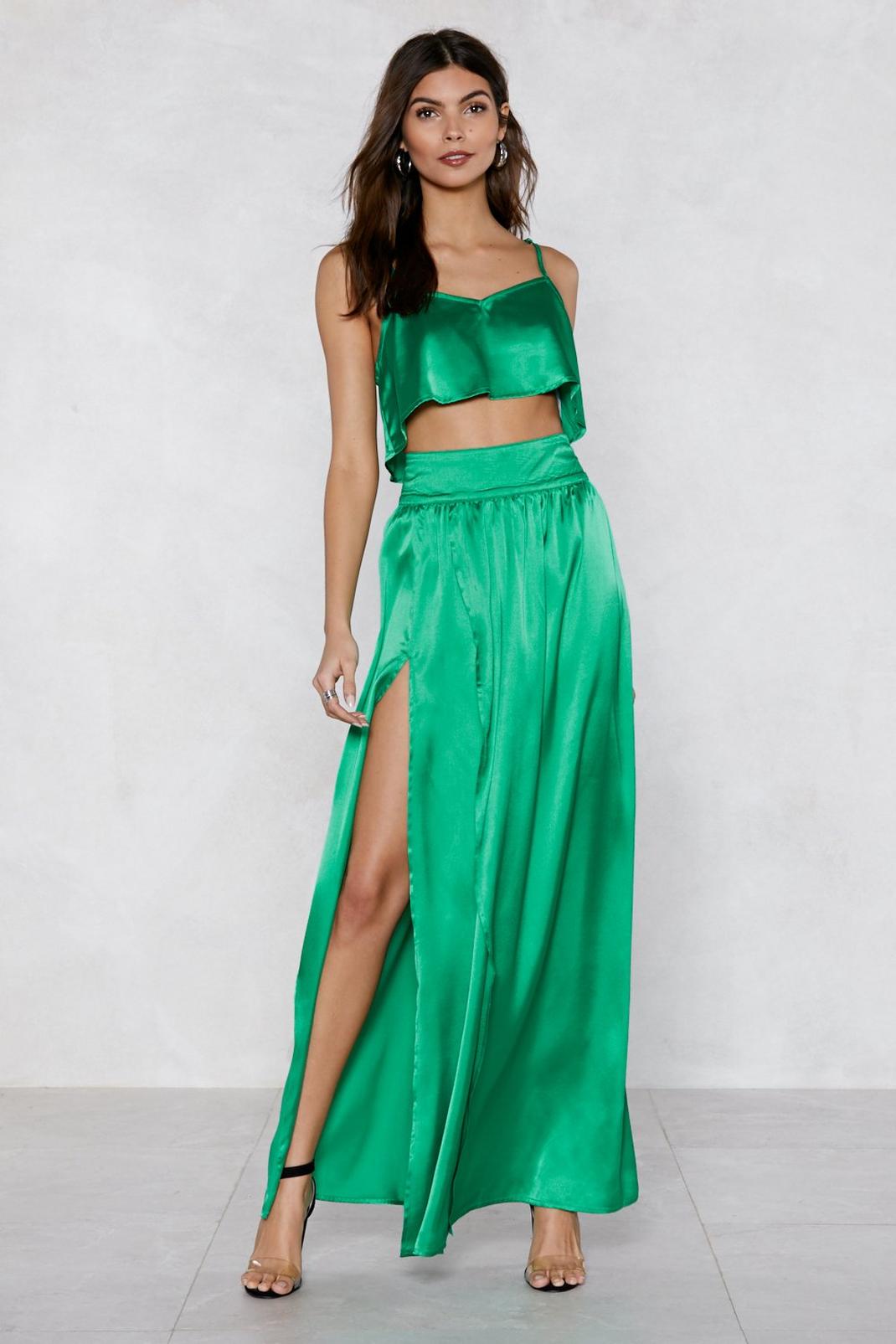 Give Us Your Two Cents Crop Top and Maxi Skirt image number 1