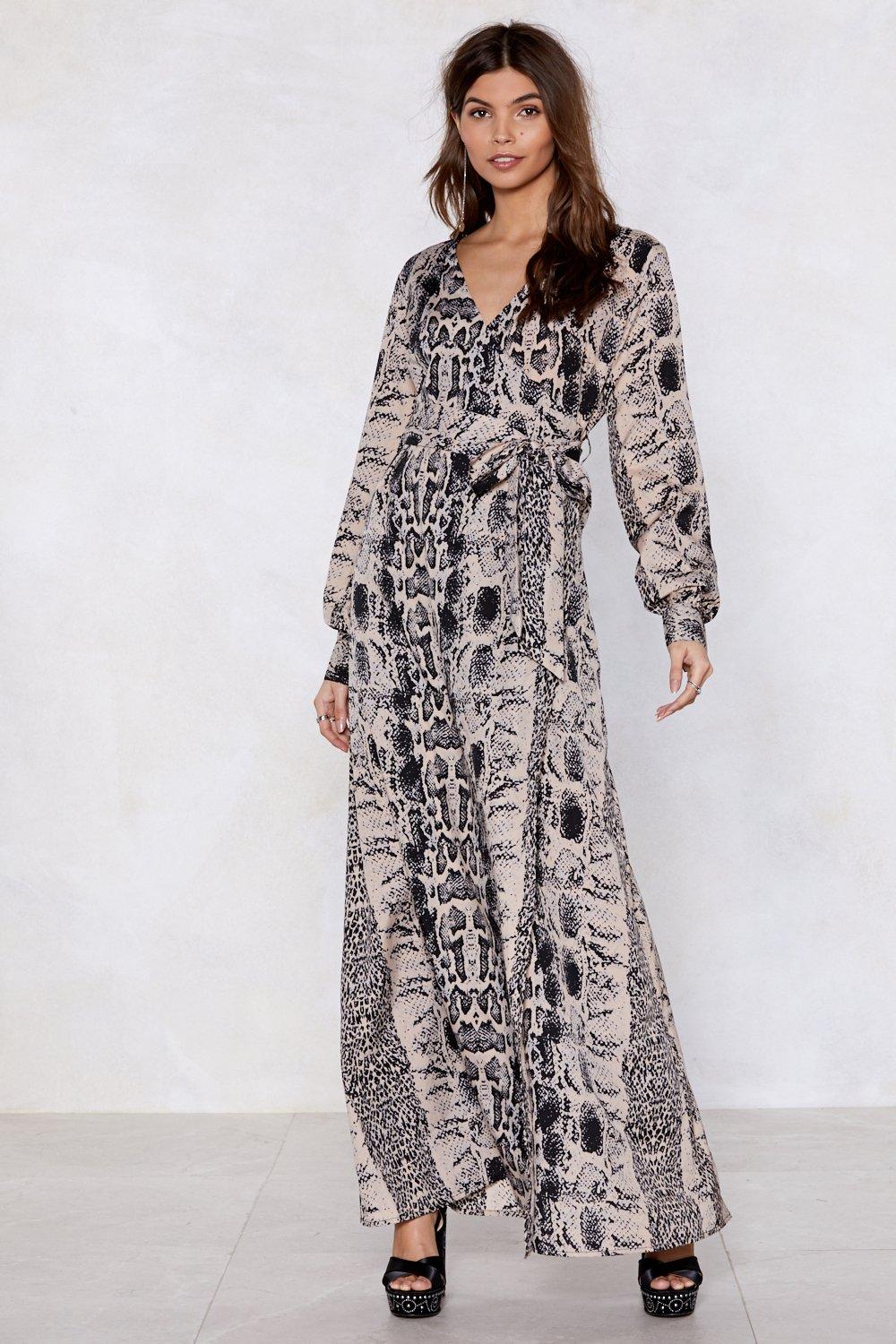 snake maxi dress